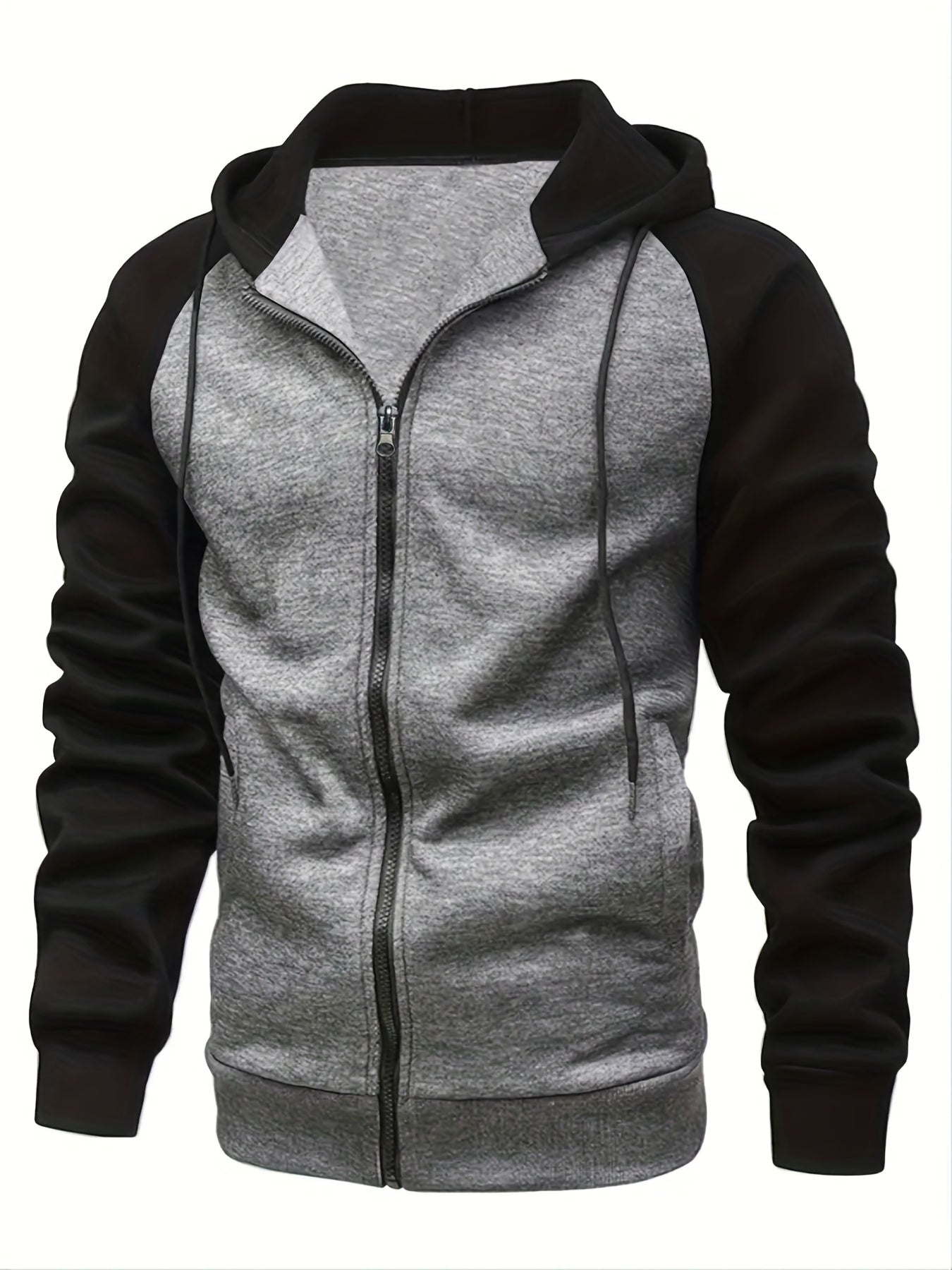 Ethnic Style Warm Fleece Hooded Jacket, Men's Casual Warm Thick Zip Up  Hoodie For Fall Winter