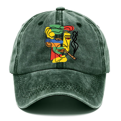 Smoky Vibes Abstract Line Art Hat