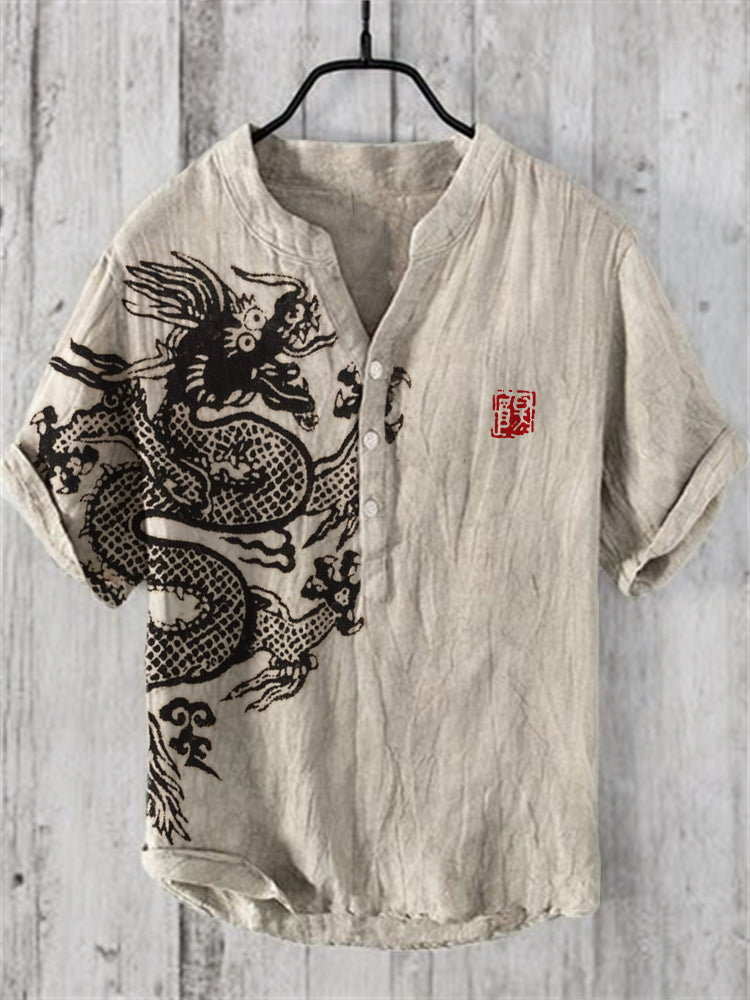 Ancient Dragon Linen Art Shirt
