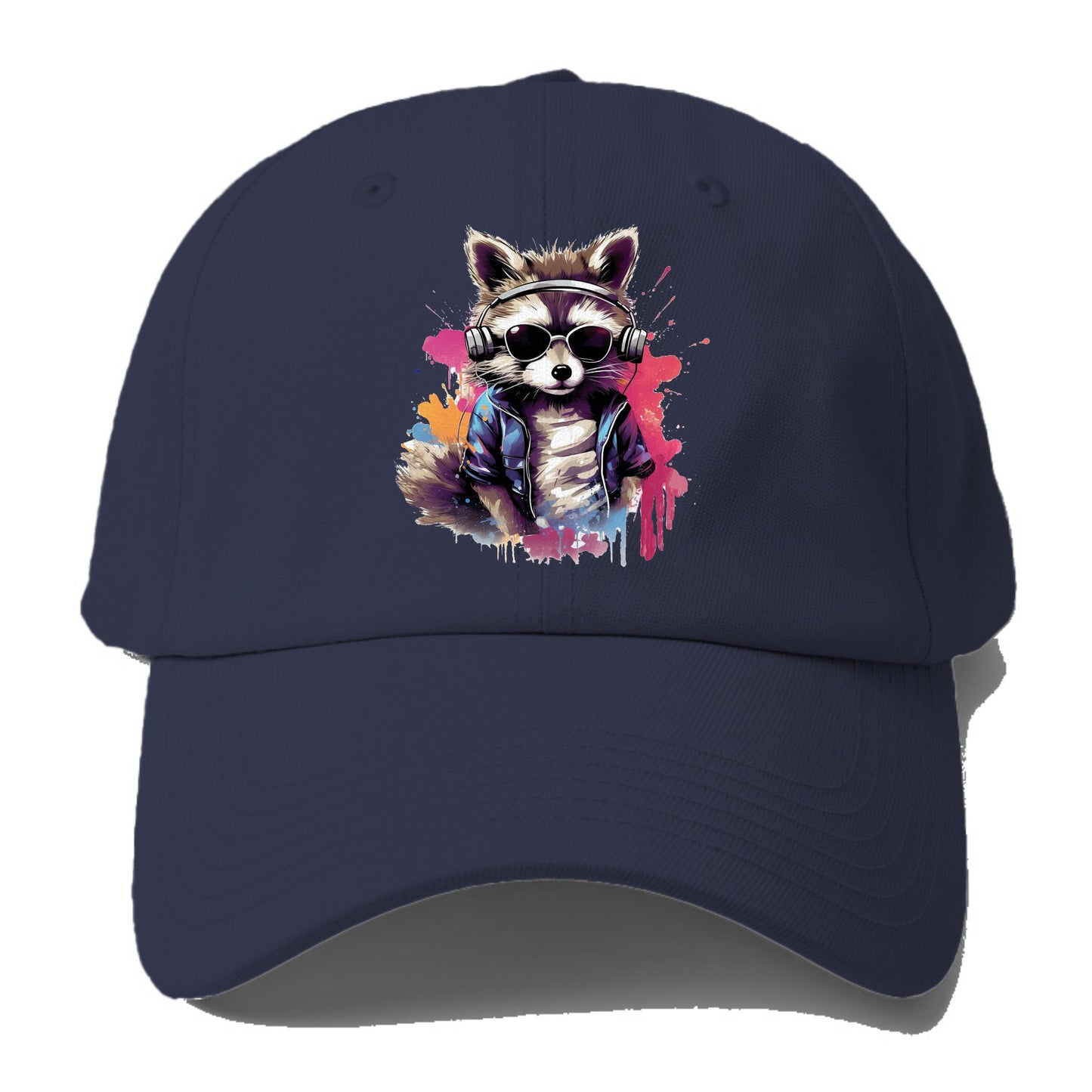 raccoon with headphones Hat