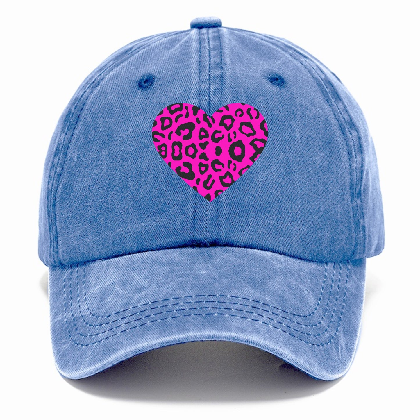 Retro 80s Heart Cheetah Print Hat