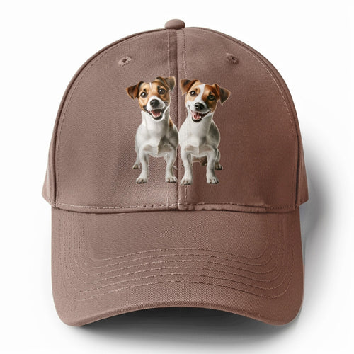 Two Jack Russels Solid Color Baseball Cap