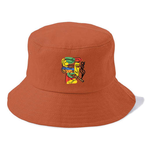 Smoky Vibes Abstract Line Art Bucket Hat