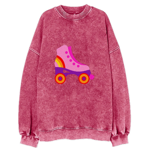 Retro 80s Roller Skate Pink Vintage Sweatshirt