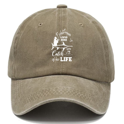 fisherman lives here with the catch of his life Hat