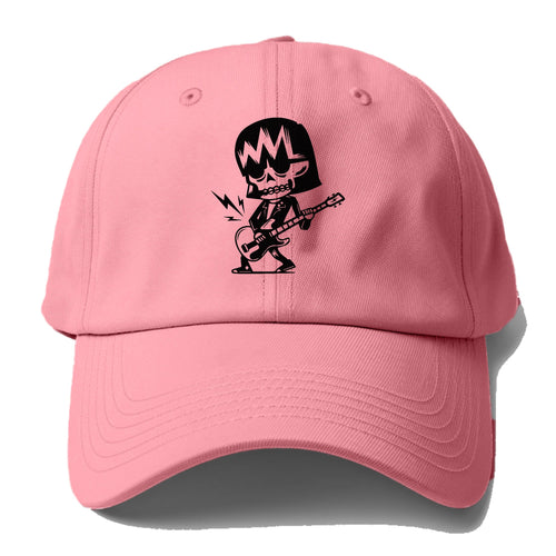 Skeleton Rock Guitar Baseball Cap For Big Heads