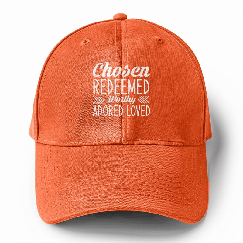 Chosen redeemed worthy adored loved Hat