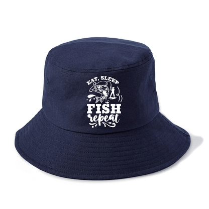 eat sleep go fishing fish' Bucket Hat