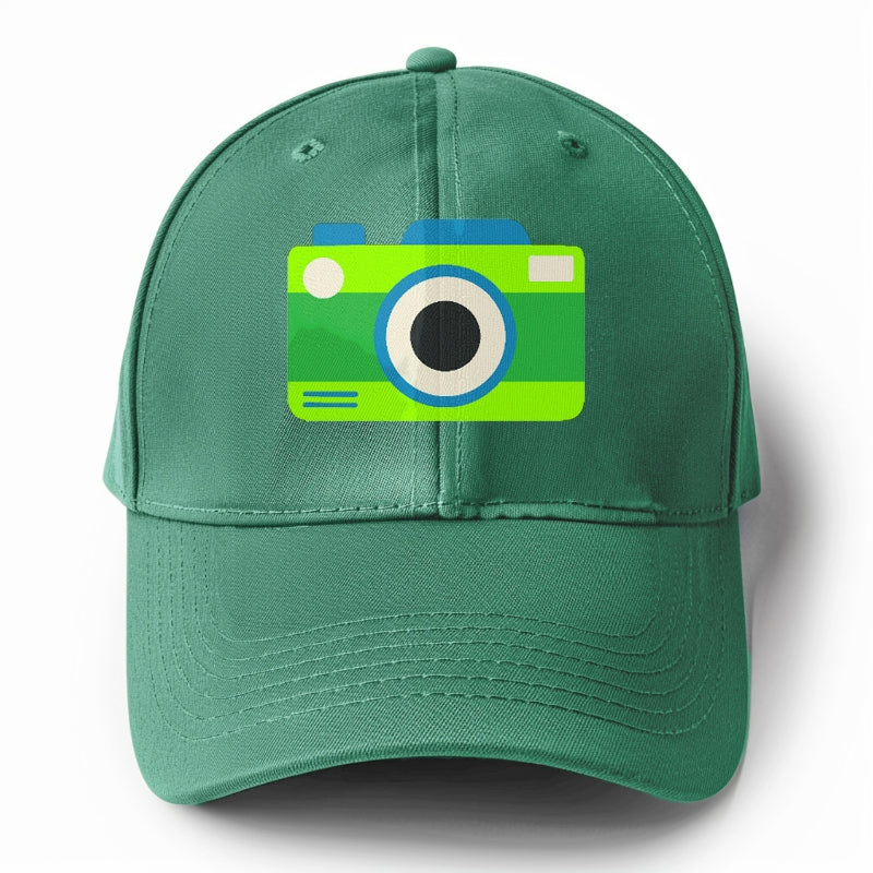 Retro 80s Camera Green Hat