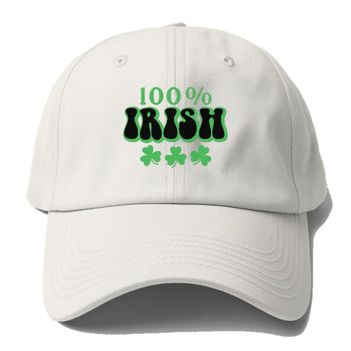 100 Percent Irish Shamrock Baseball Cap For Big Heads