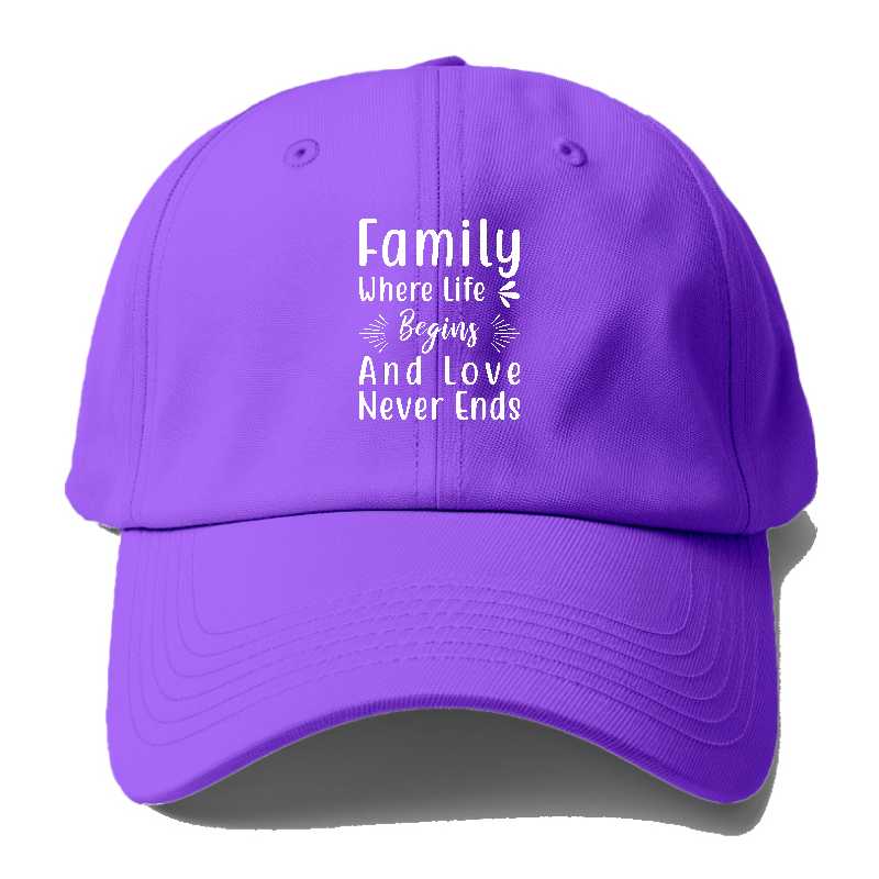 Family where life begins and love never ends Hat