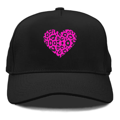 Retro 80s Heart Cheetah Print Hat