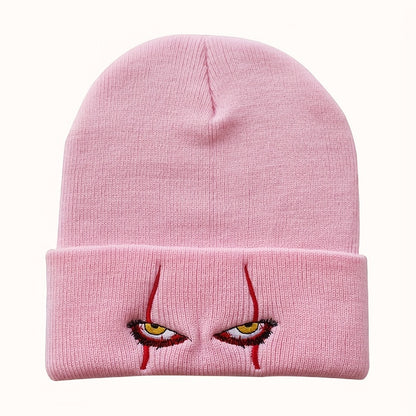 Pandaize Gorro de Punto a Prueba de Viento con protección para los oídos a la Moda con Aterradores Ojos de Payaso para Hombres y Mujeres Sombrero de Cubo