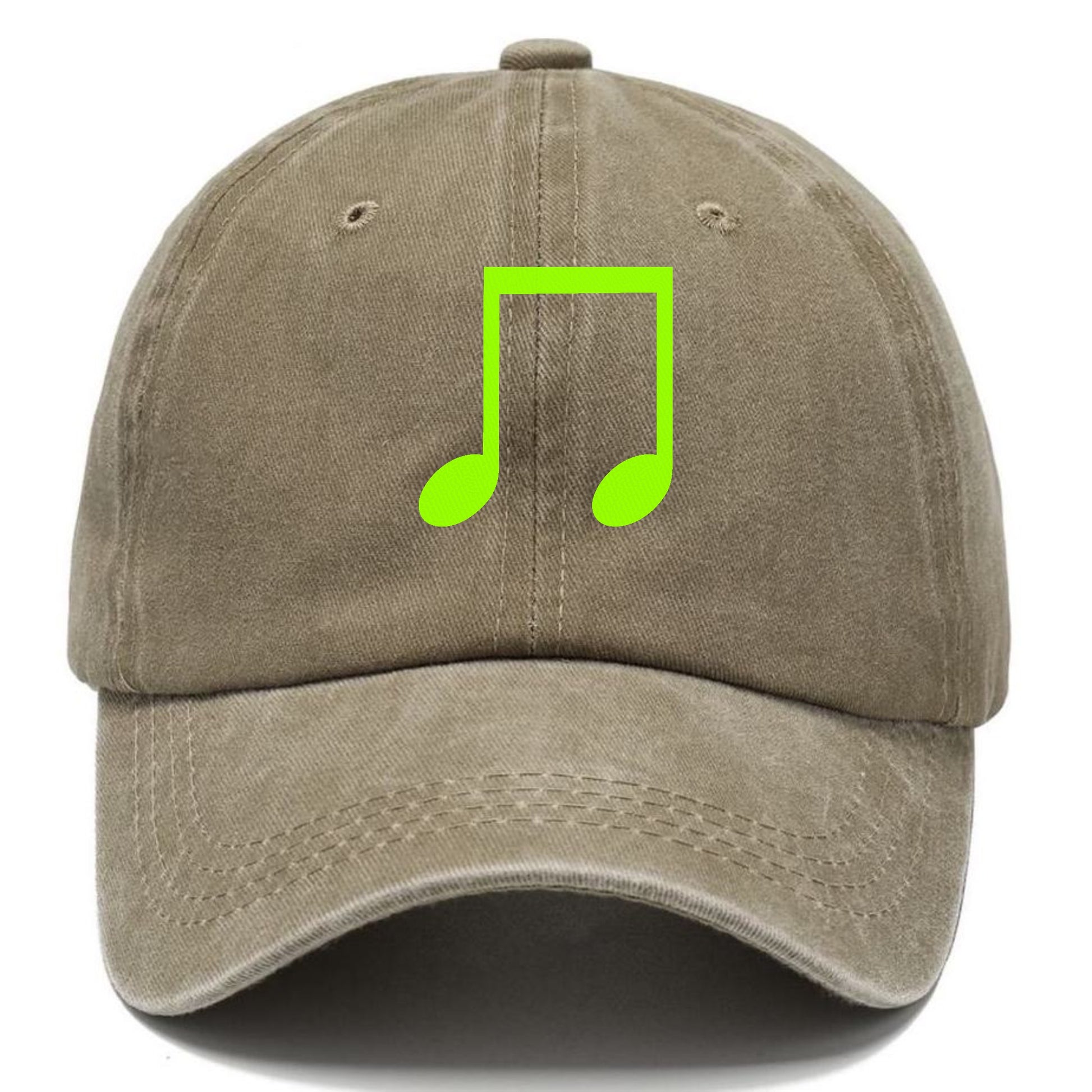 Retro 80s Music Note Green Hat