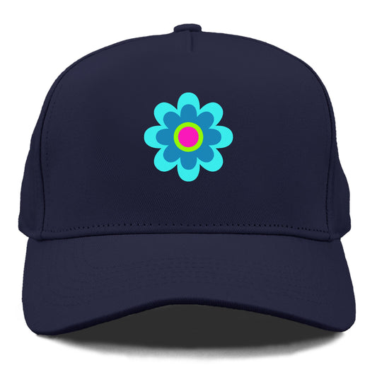 Retro 80s Flower Blue Hat