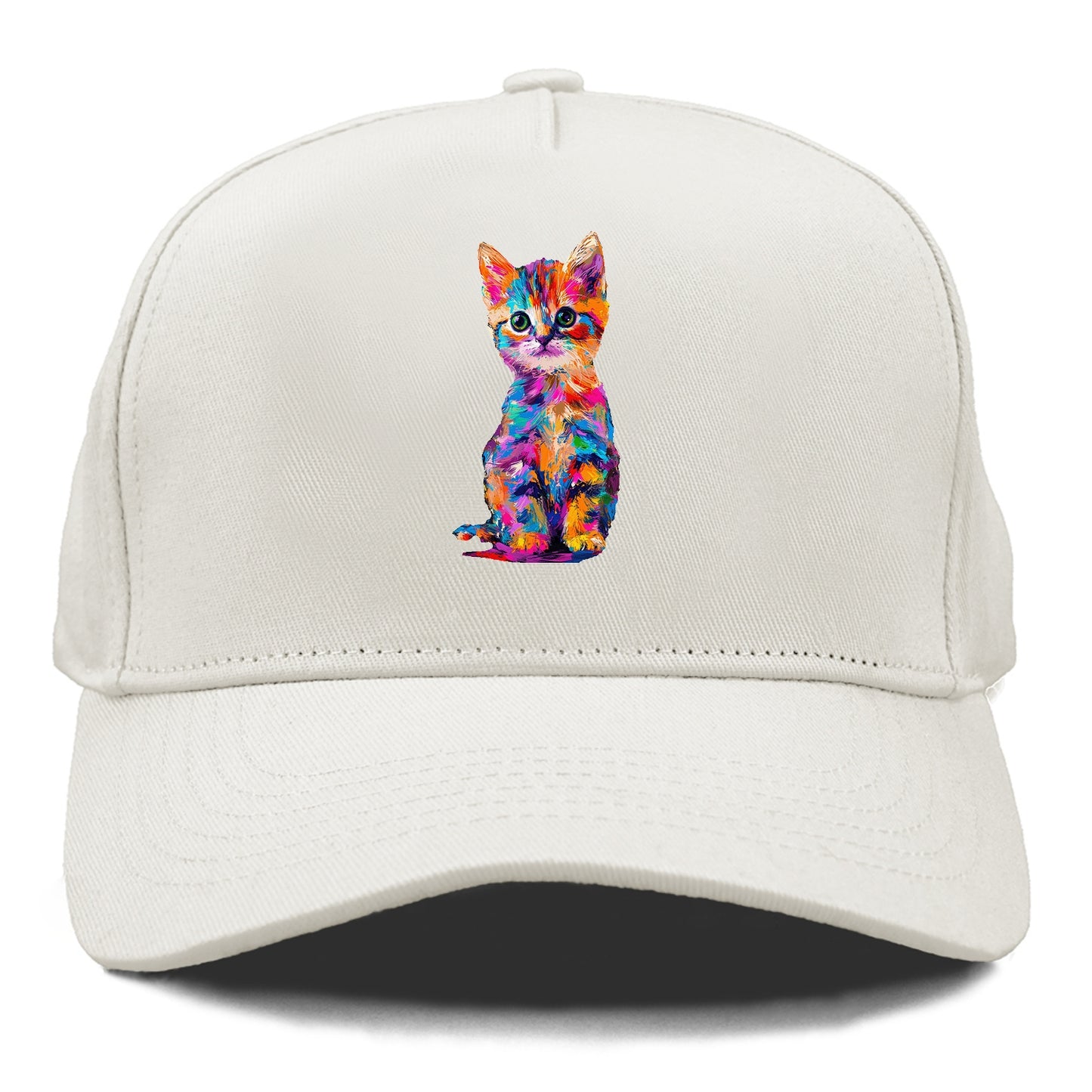 Rainbow Kitten Brushstroke Beauty Hat