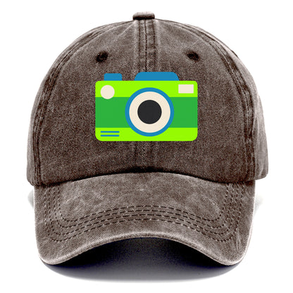 Retro 80s Camera Green Hat