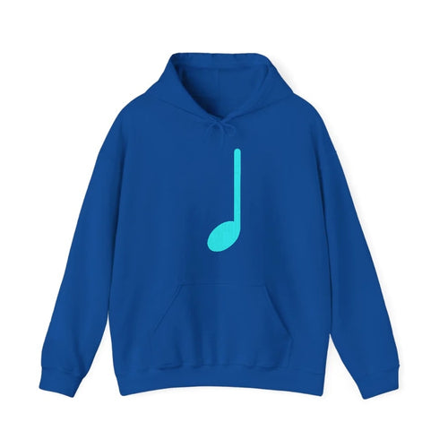 Retro 80s Music Note Blue Hooded Sweatshirt