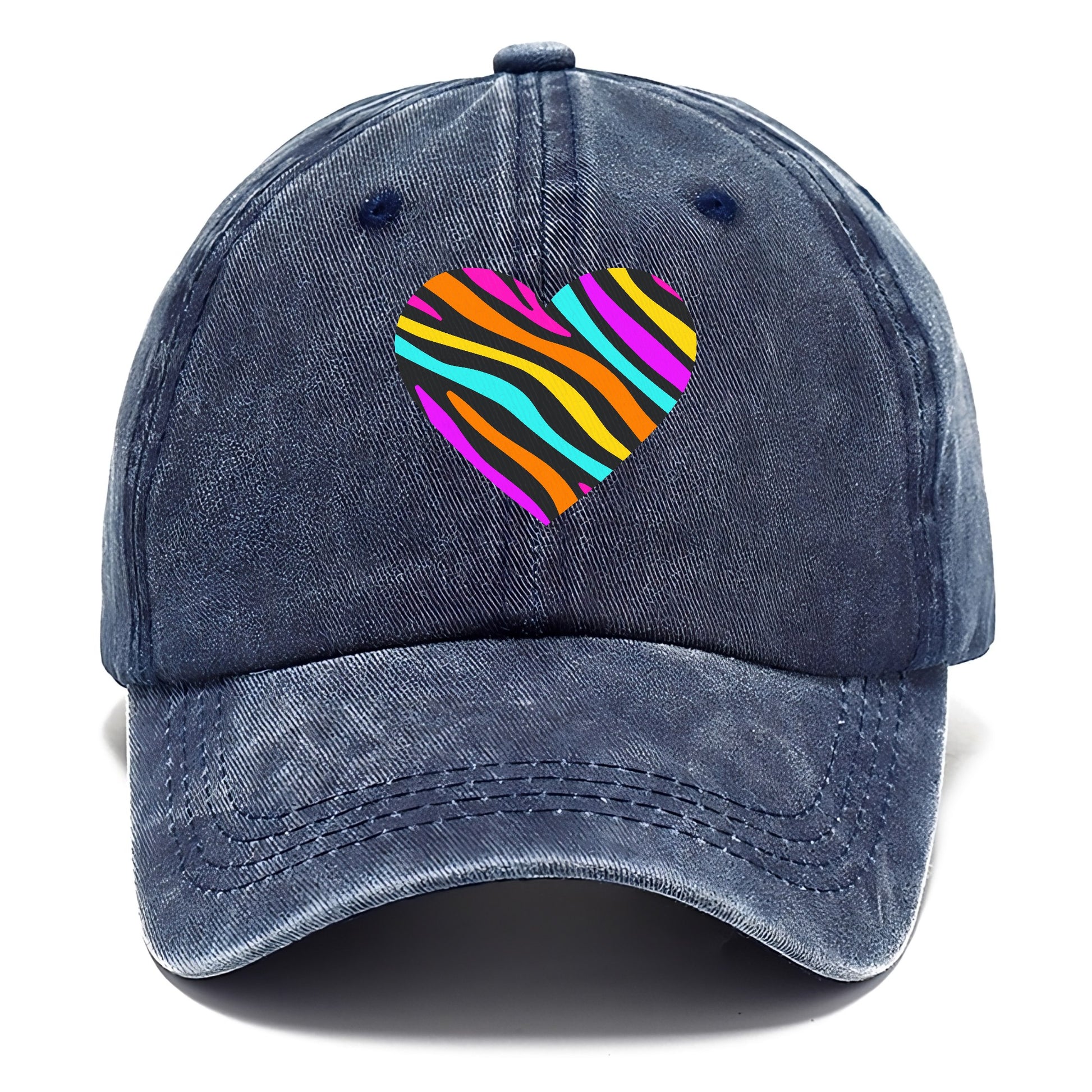 Retro 80s Heart Zebra Print Hat