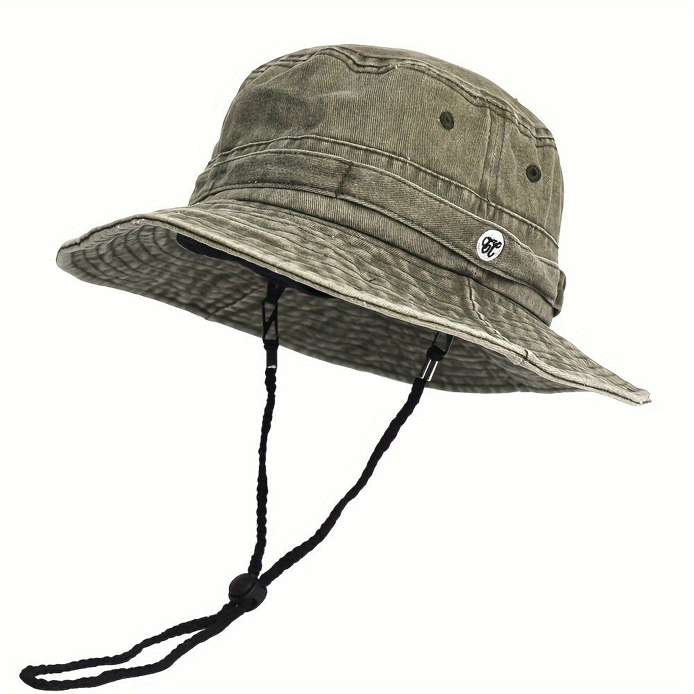 Pandaize Spring Summer Washed Cotton Bucket Hat for Men and Women - Panama Hat Fishing Hunting Cap for Outdoor Sun Protection