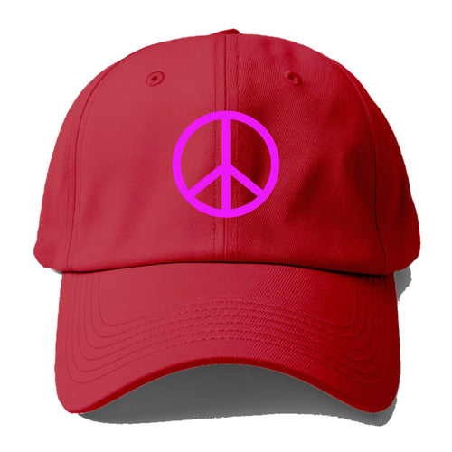 Retro 80s Peace Sign Purple Baseball Cap