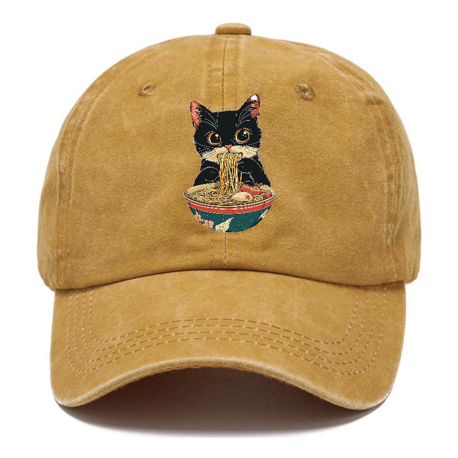 Cat Eating Noodles Hat