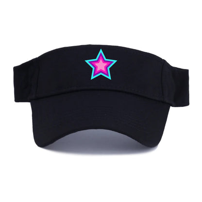 Retro 80s Star Rainbow Blue Hat