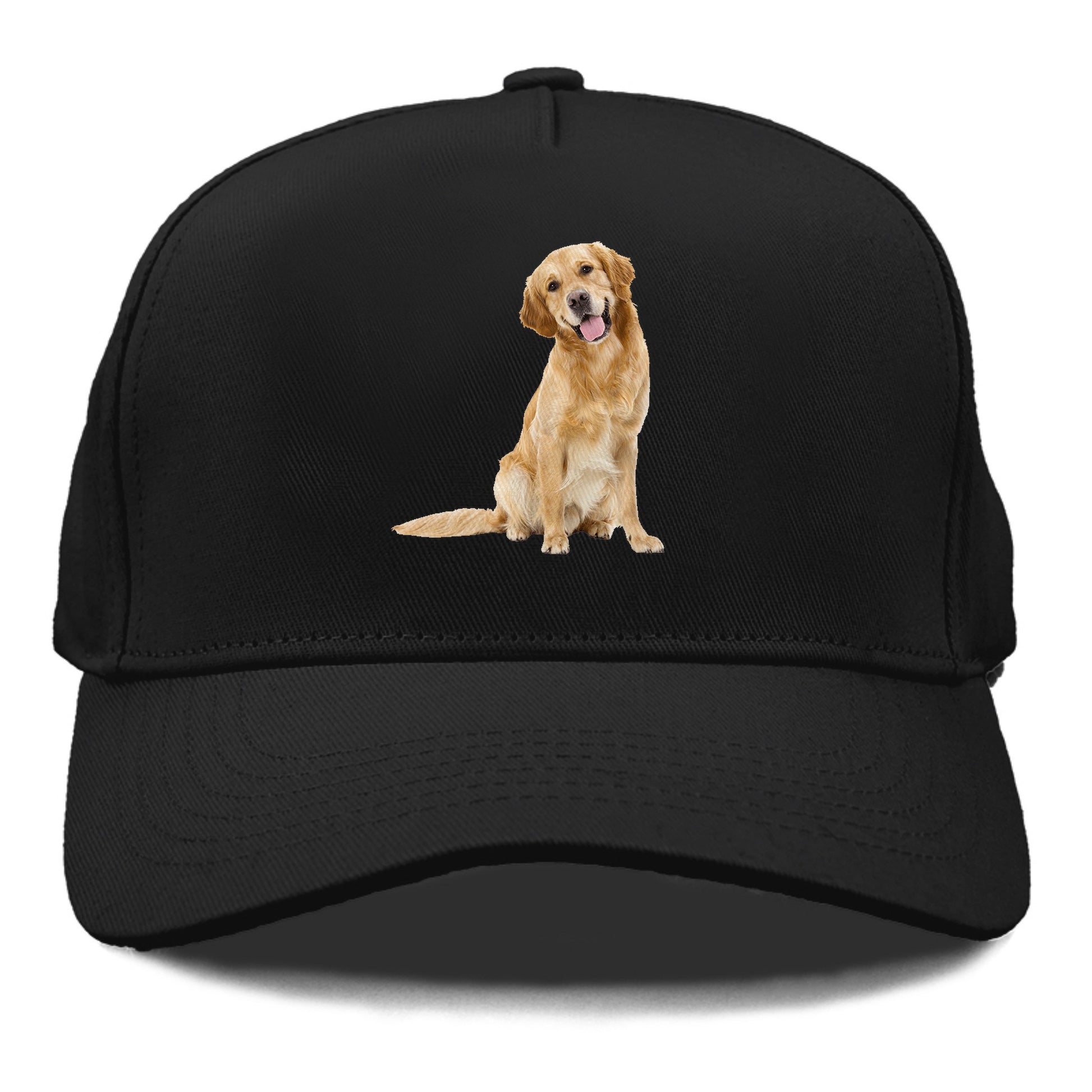 Joyful golden retriever with a radiant smile Hat