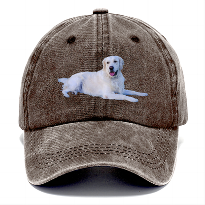 White Golden Retriever Laying Down Classic Cap