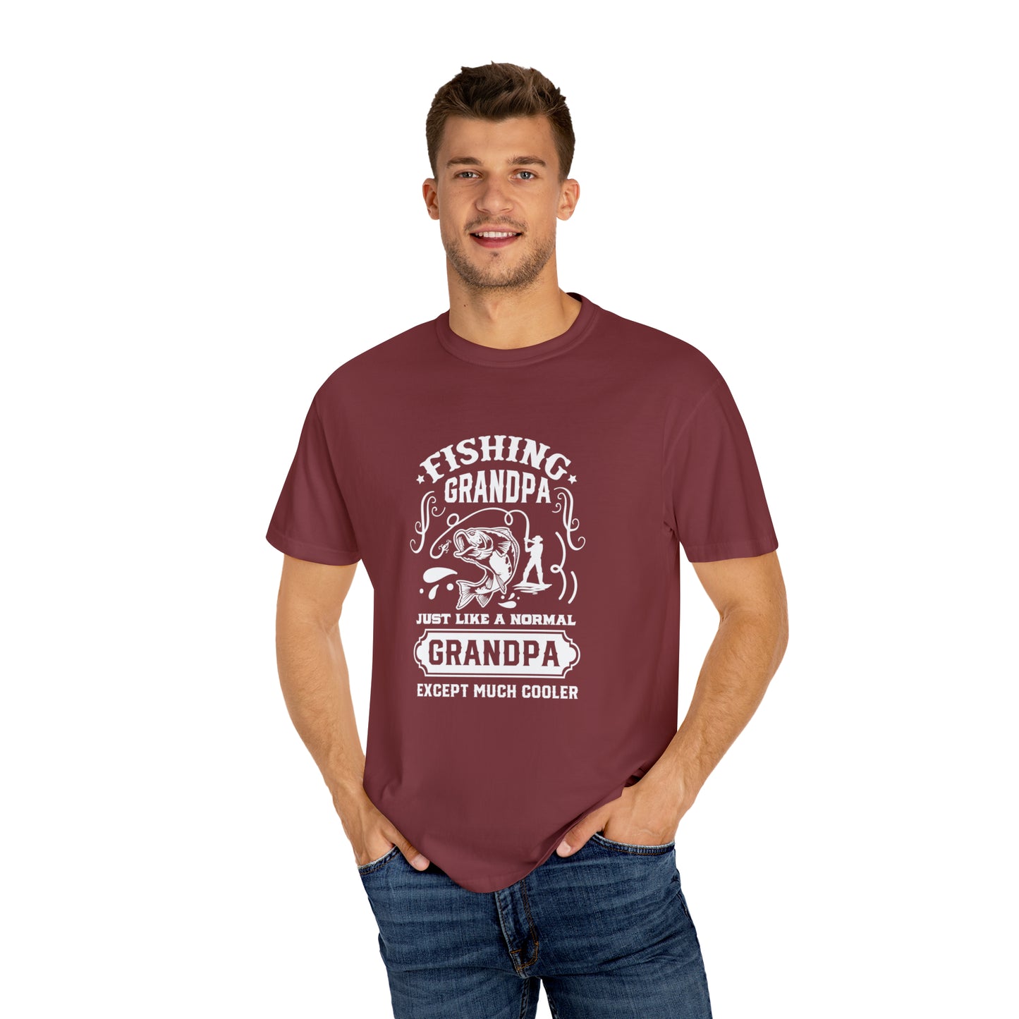 "Fishing Grandpa: Beyond Ordinary, Exuding Extraordinary Coolness" T-Shirt