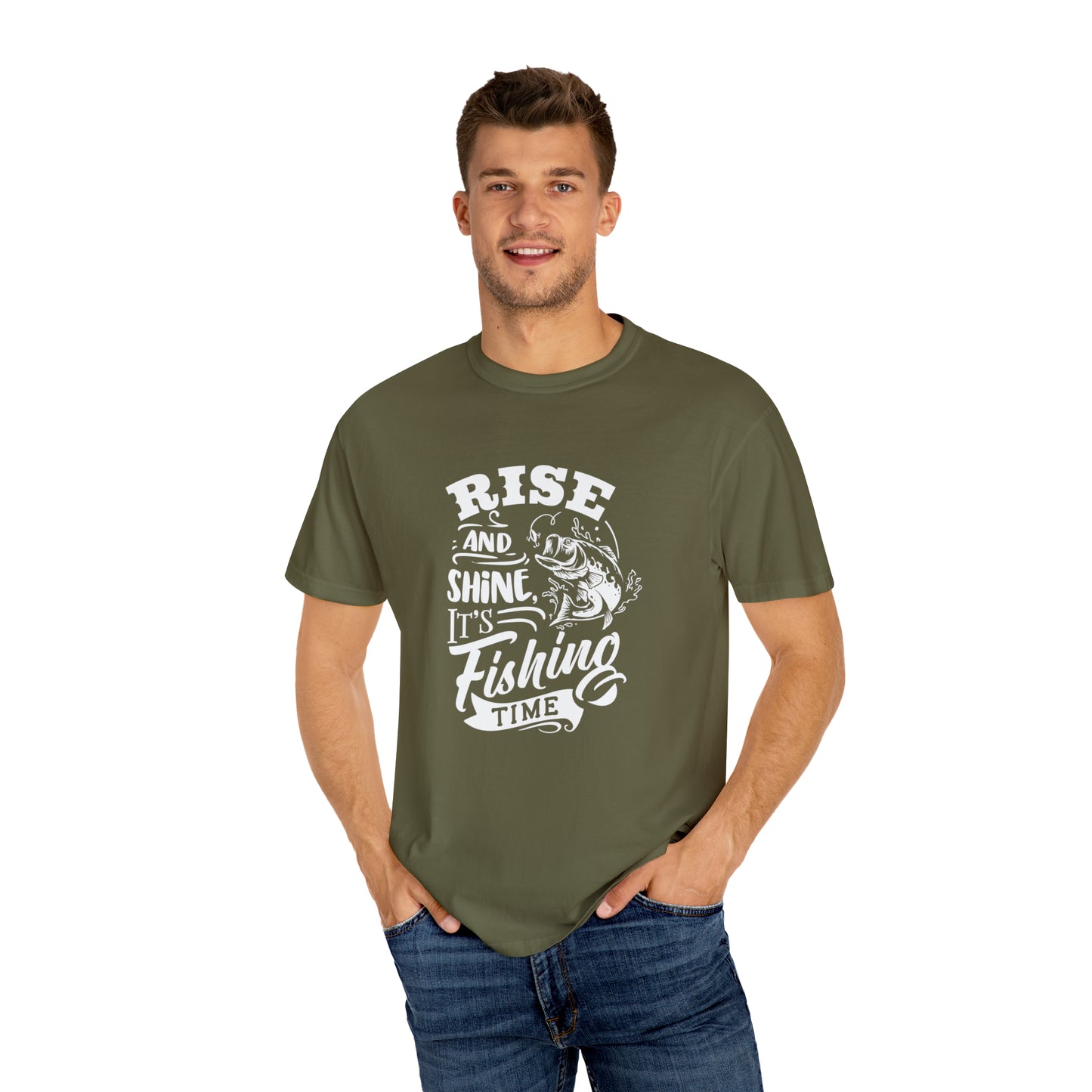 「Dawn to Dusk Angler: Seize the Fishing Day」Tシャツ