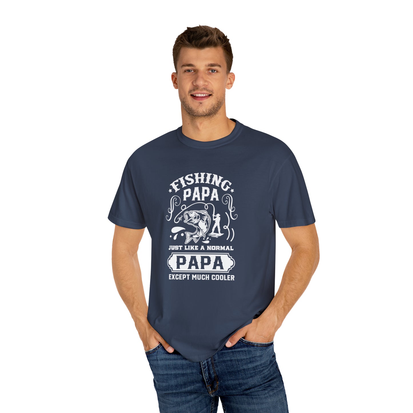 Fishing papa just like a normal papa except much cooler T-shirt