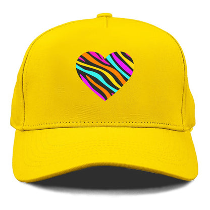 Retro 80s Heart Zebra Print Hat