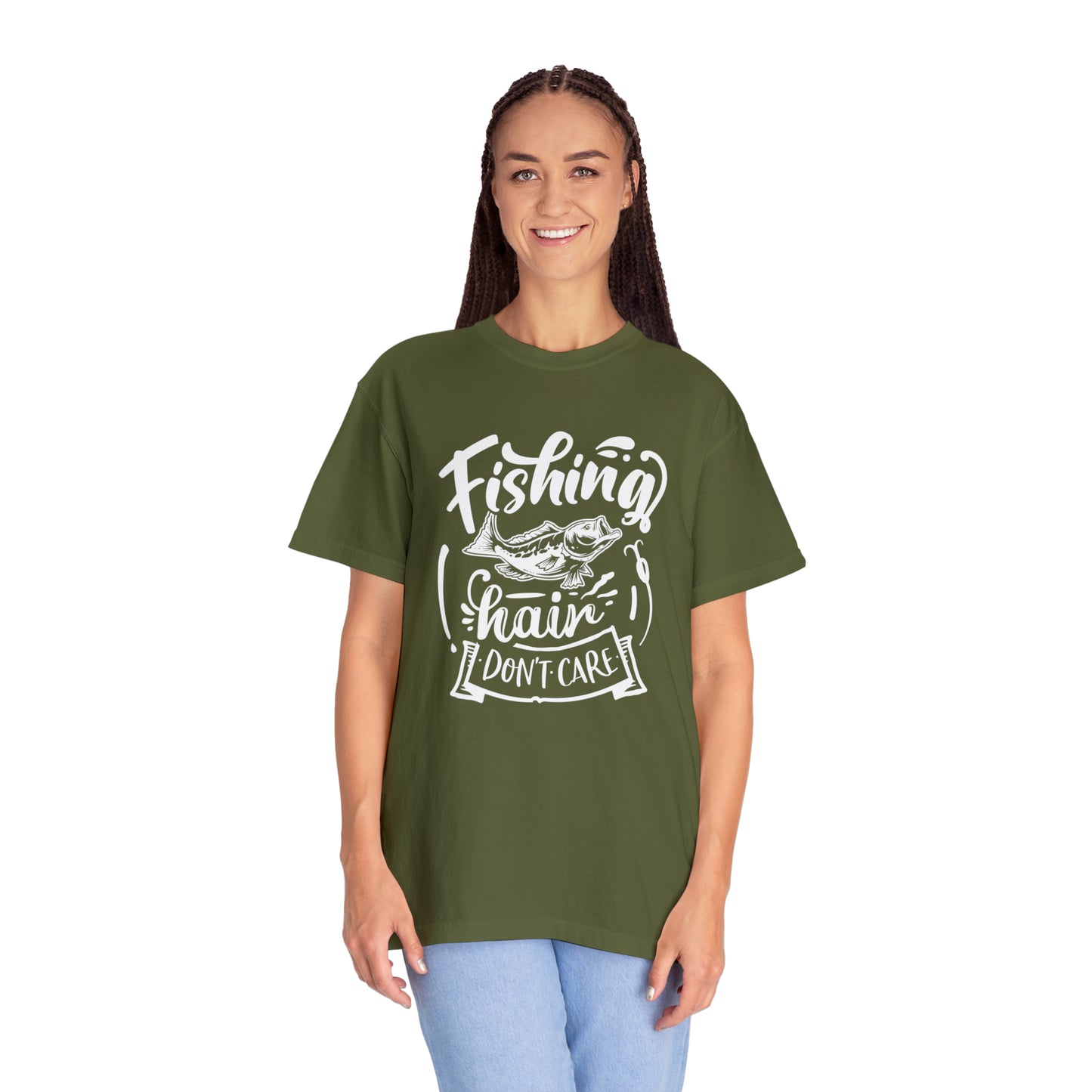 Camiseta "Pescando el pelo no me importa"