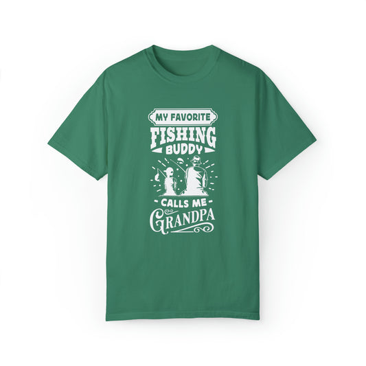 "Cherished Fishing Companion: Embraced as Grandpa" T-Shirt