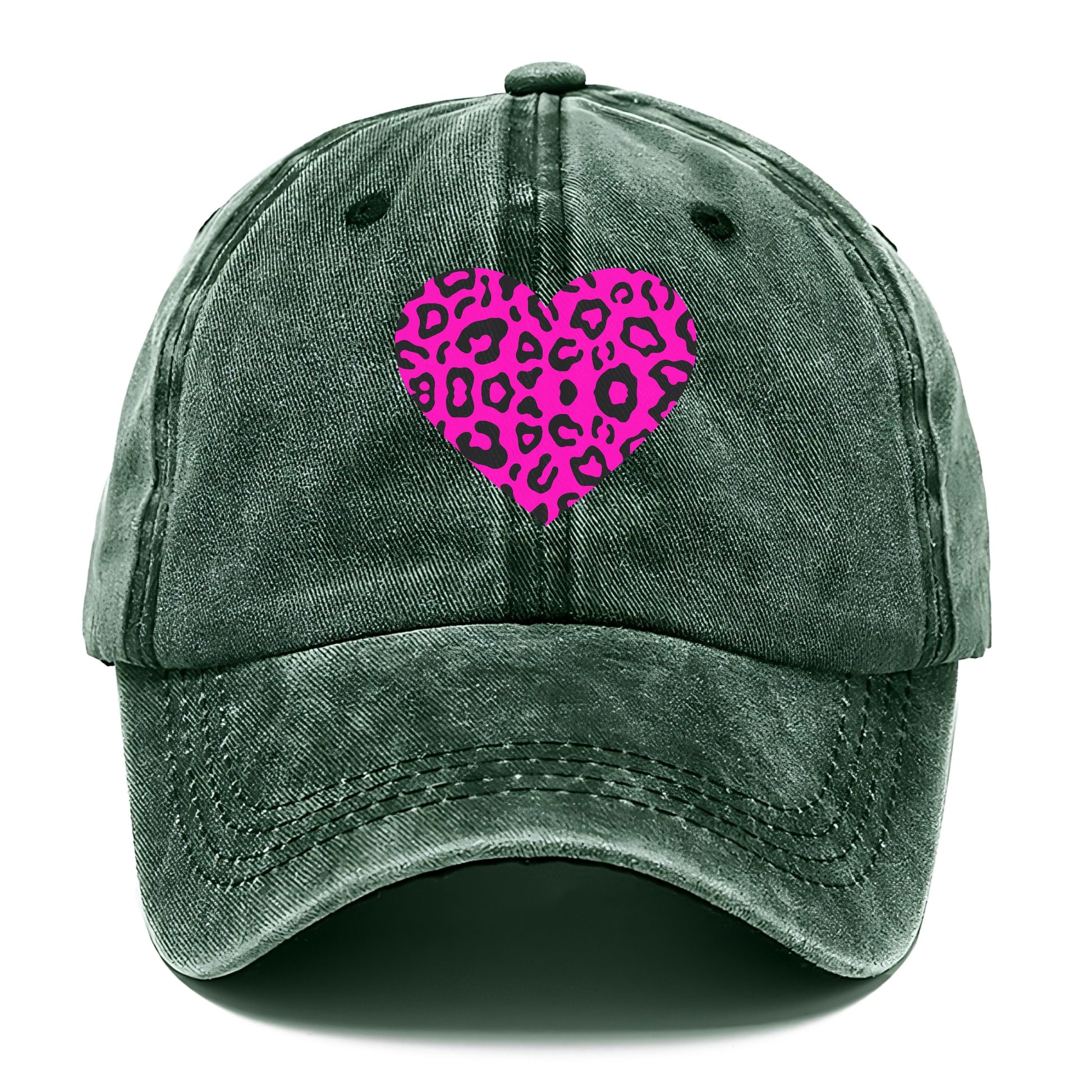 Retro 80s Heart Cheetah Print Hat