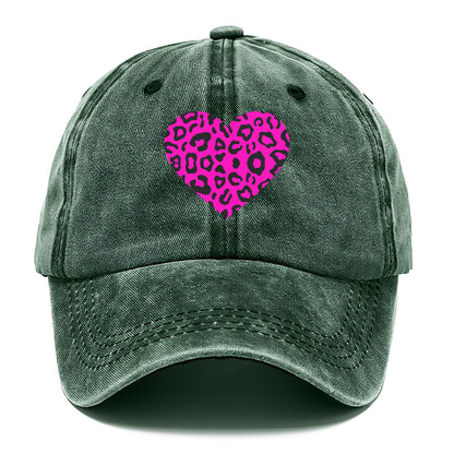 Retro 80s Heart Cheetah Print Hat