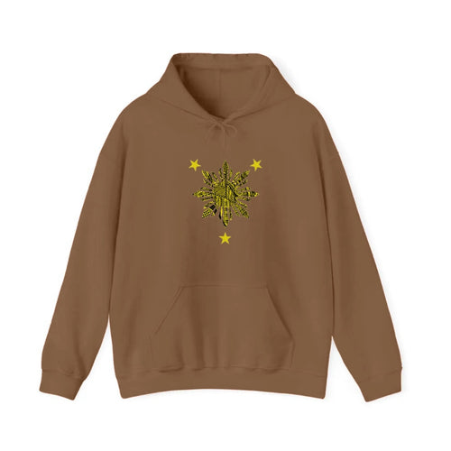 Filipino Cultural Sun Motif Hooded Sweatshirt