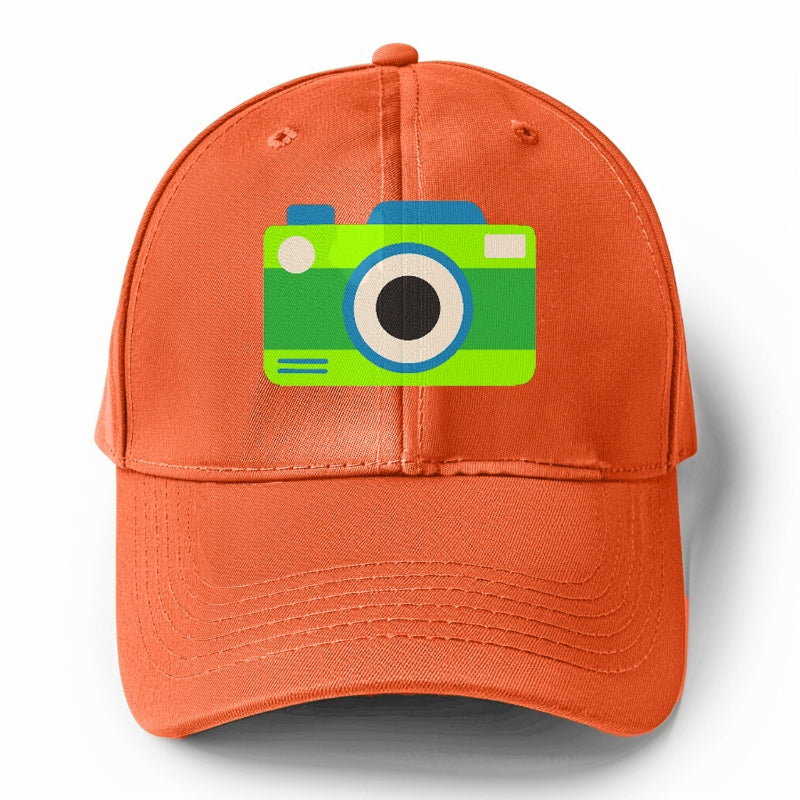 Retro 80s Camera Green Hat