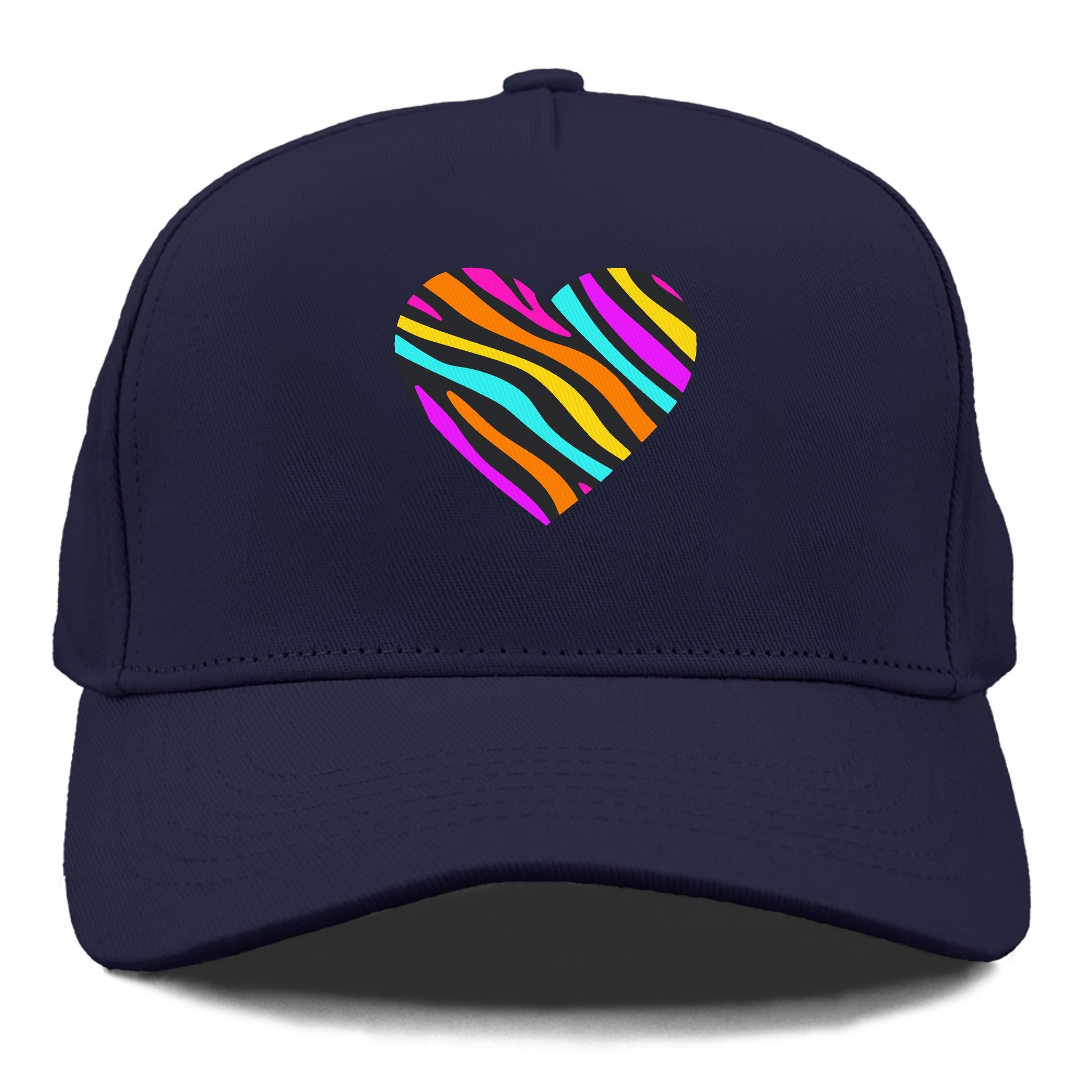 Retro 80s Heart Zebra Print Hat