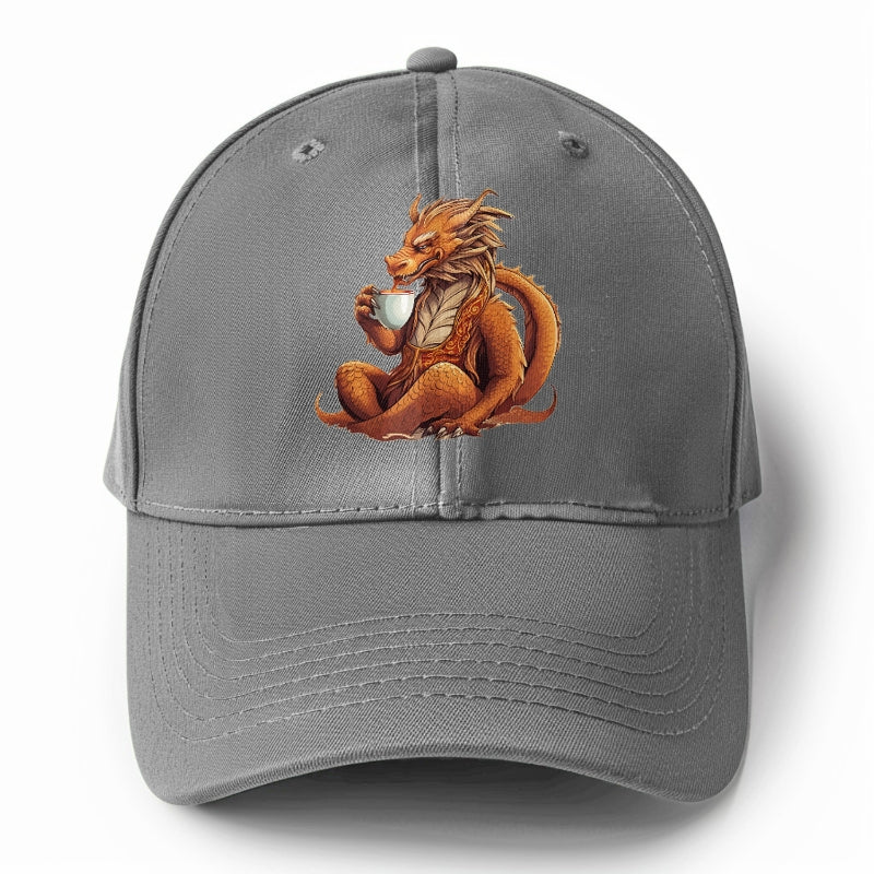 dragon drinking coffee Hat