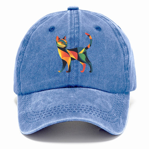 Vibrant Geometric Cat Classic Cap