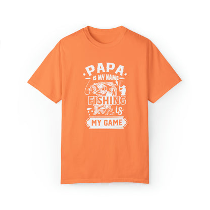 「Papa is My Name, Fishing is My Game」T シャツで釣りを楽しもう