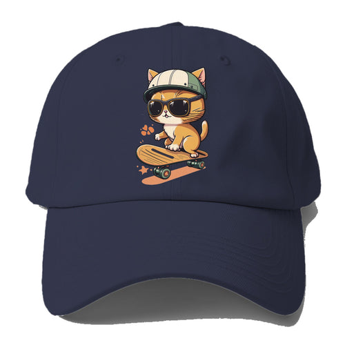 Skating Cat Baseball Cap For Big Heads