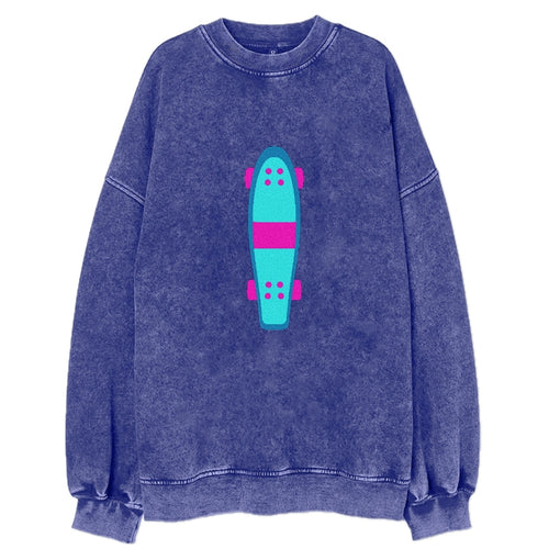 Retro 80s Long Board Blue Vintage Sweatshirt