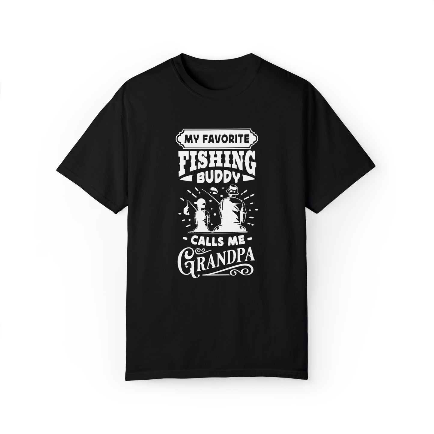 "Cherished Fishing Companion: Embraced as Grandpa" T-Shirt