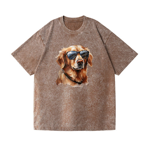 Golden Retriever In Sun Glasses Vintage T-shirt