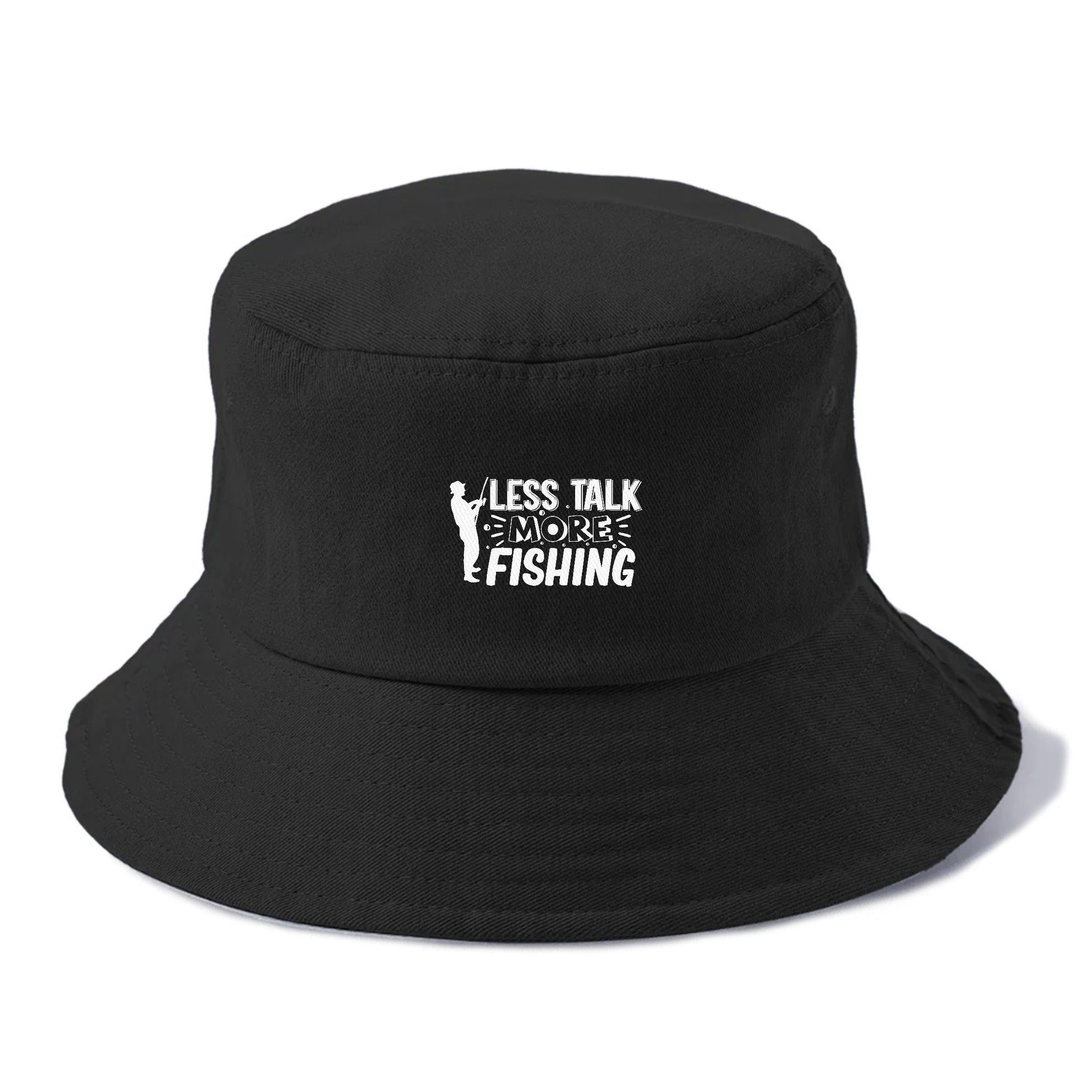 Less Talk More Fishing Bucket Hat Army Green