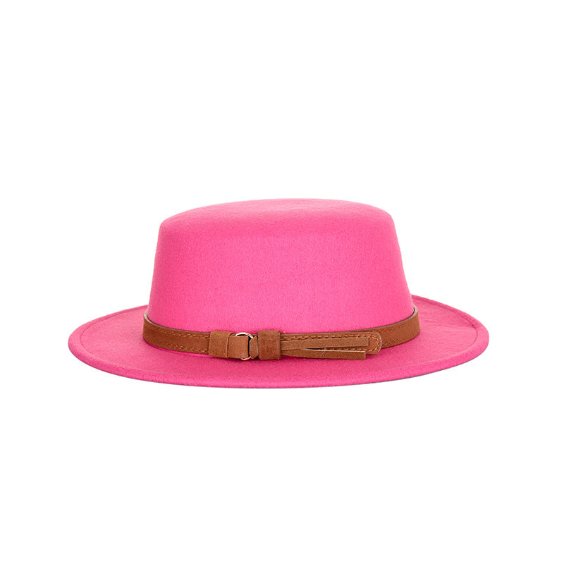 Sombrero de ala plana con parte superior plana - Elegancia vintage