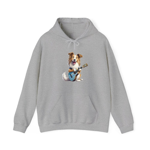 Shepherd Dog Playing A Guitar Hooded Sweatshirt